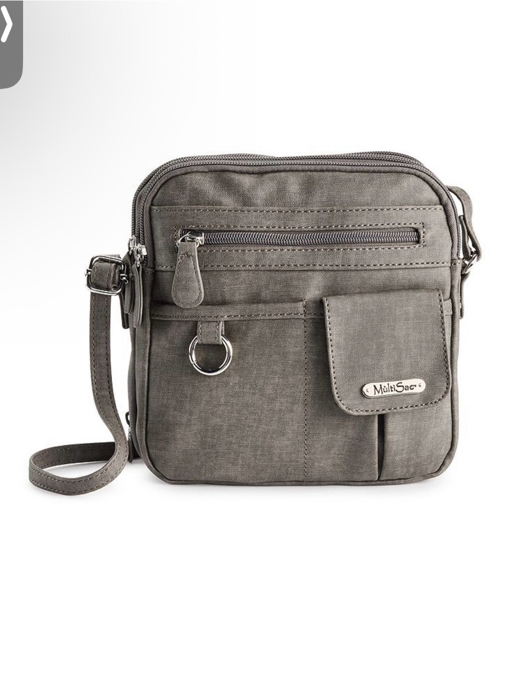 Dark Gray Canvas Crossbody Messenger Bag for Women
